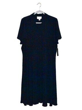 Donna Morgan Short Sleeve Button Down Midi Dress Size 14W